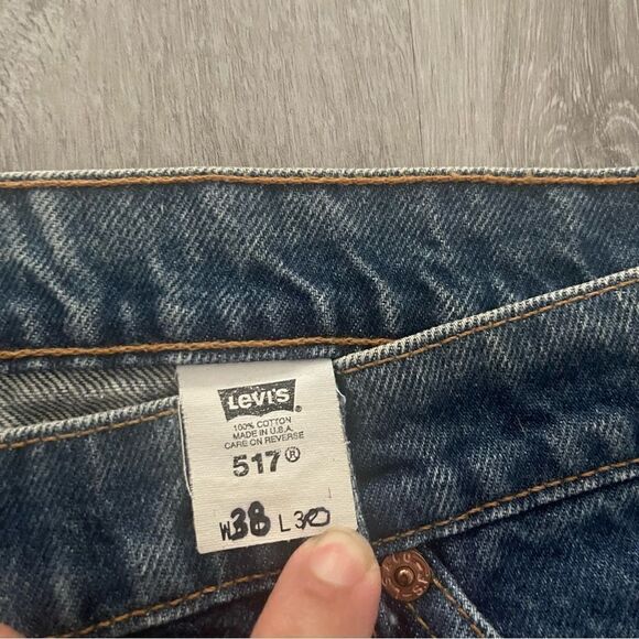 Vintage Levi's 517 Jeans Men's Size 31x29 Blue Denim Orange Tab Made in USA - Picture 4 of 7